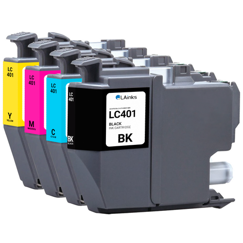 Brother LC401 4 Pack BCMY Remanufactured Ink Cartridge