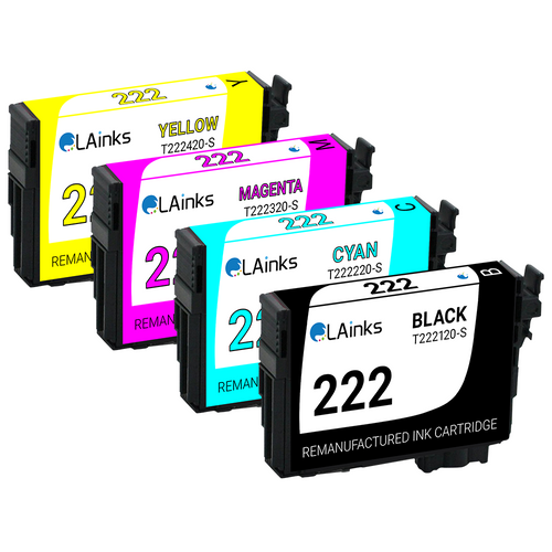 Epson T222 4 Pack BCMY Remanufactured Ink Cartridge