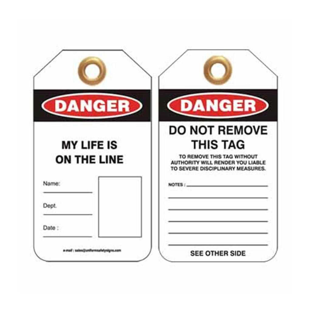 Lockout Tag Danger My Life Is On The Line Lockout Tags Paprsky