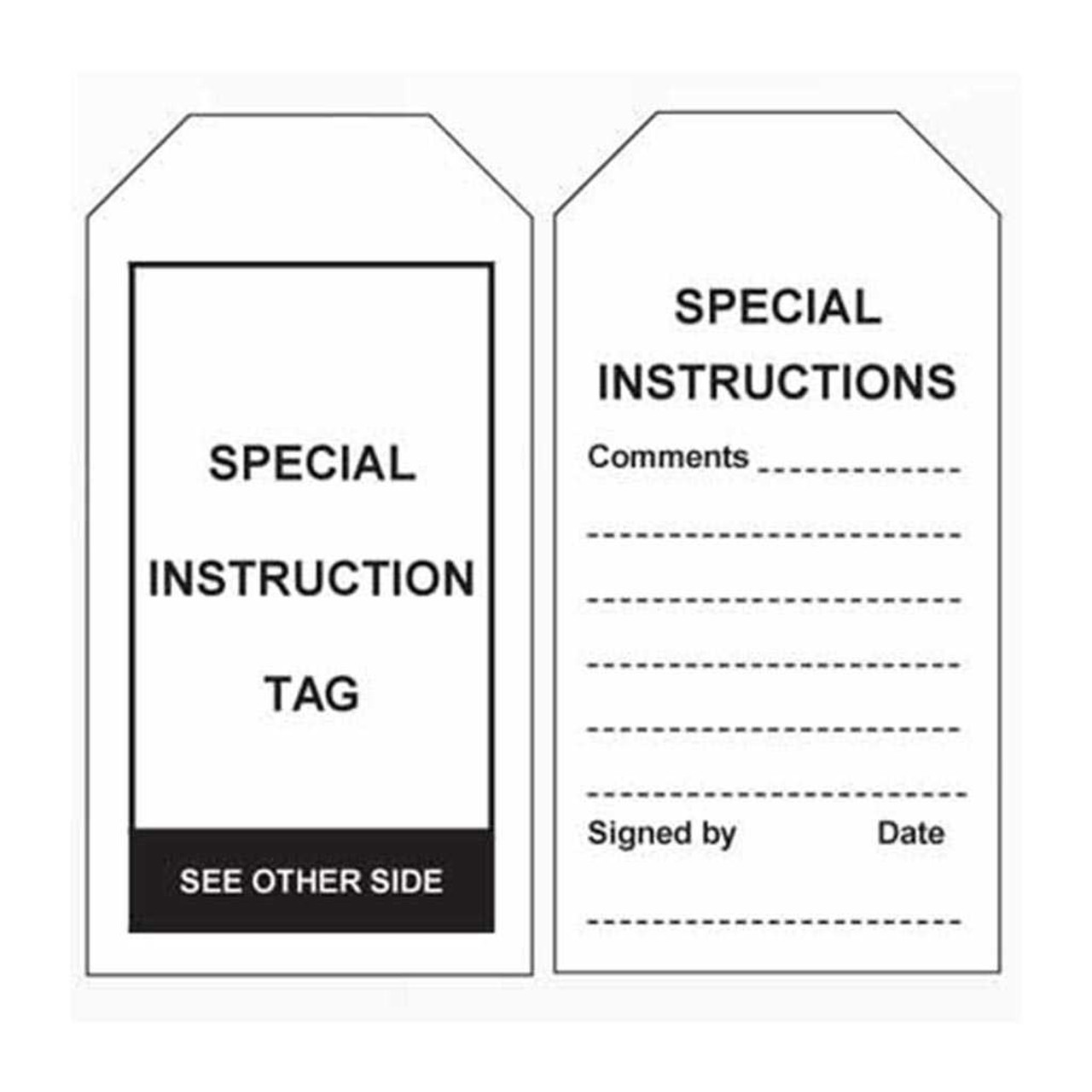 Lockout Tag Tear Proof Double Sided PSP151TP - Special Instruction Tag Lockout Tags Paprsky