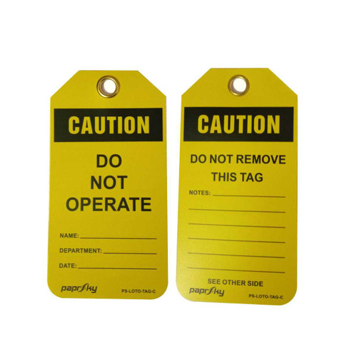 Lockout Tag Caution Do Not Operate PS-LOTO-TAG-C Lockout Tags Paprsky