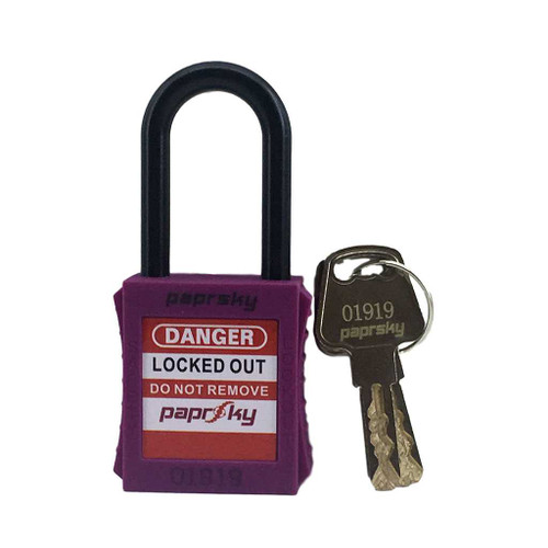 Safety Padlock Purple PS-LOTO-PPNR-38 Lockout Padlock Paprsky