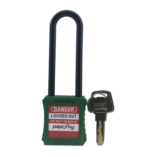 LOTO Lock Green PS-LOTO-PPNR-76 Lockout Padlock Paprsky