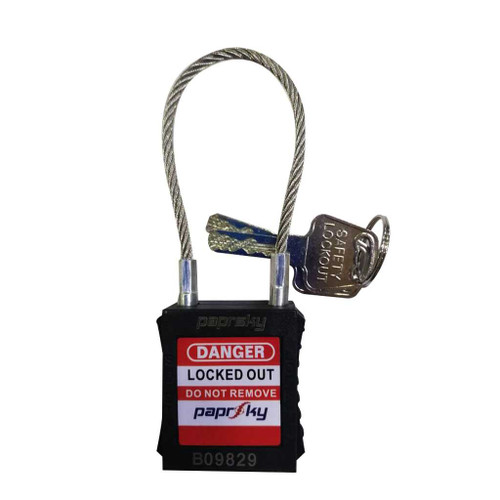 Lockout Padlock PS-LOTO-PWR-38 Black Lockout Padlock Paprsky