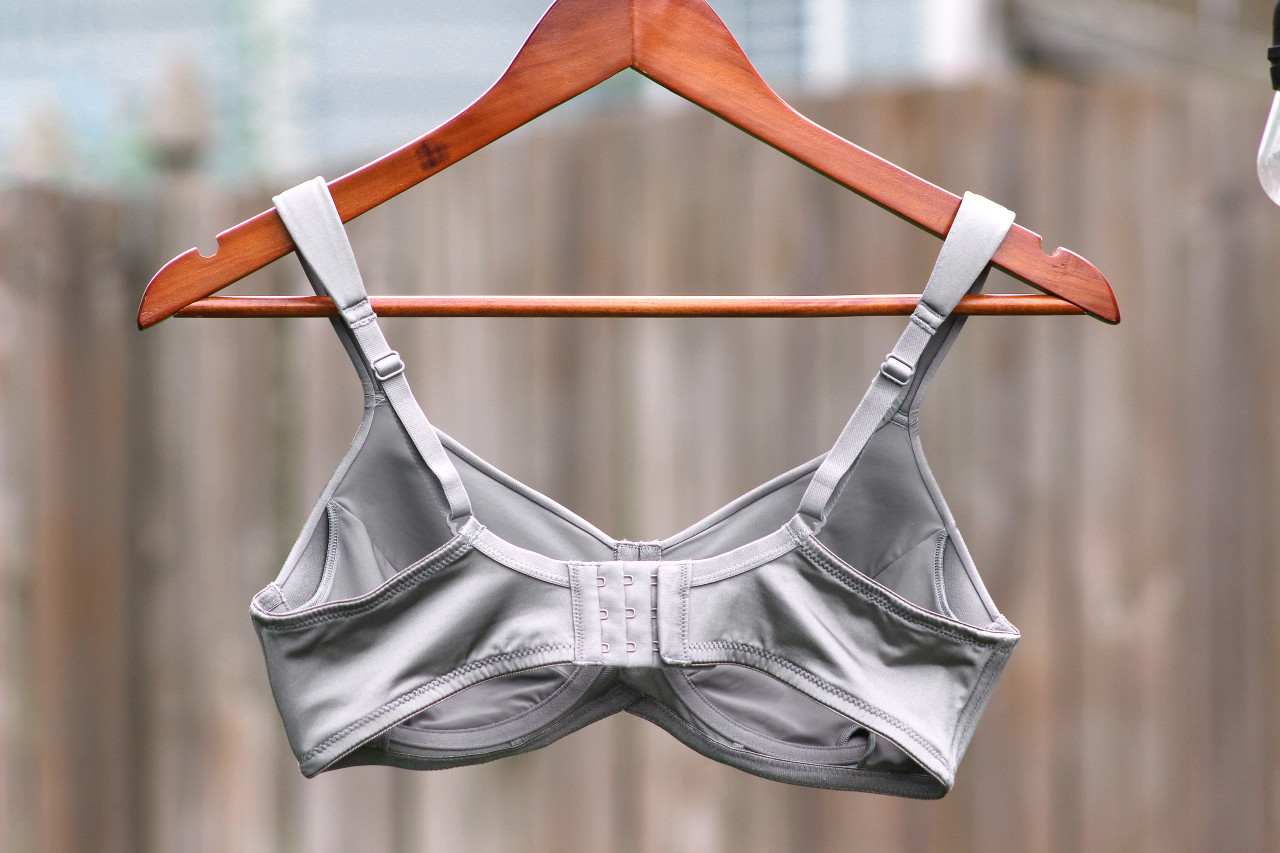 Front Close Mastectomy Bra with Modern Lace (Sister) 1105263-S -  1122506-F2:PANTONE Frost Gray:42C