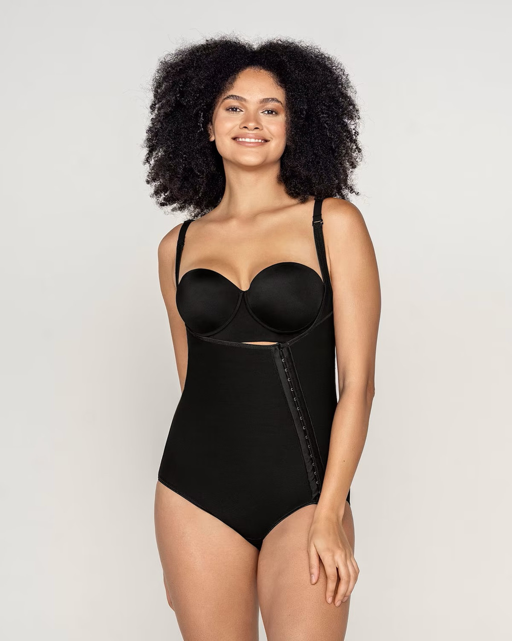 BODY SHAPER GIRDLE W/ 4 LINE HOOKS CLOSURE, SEMI COVERED BACK, 083