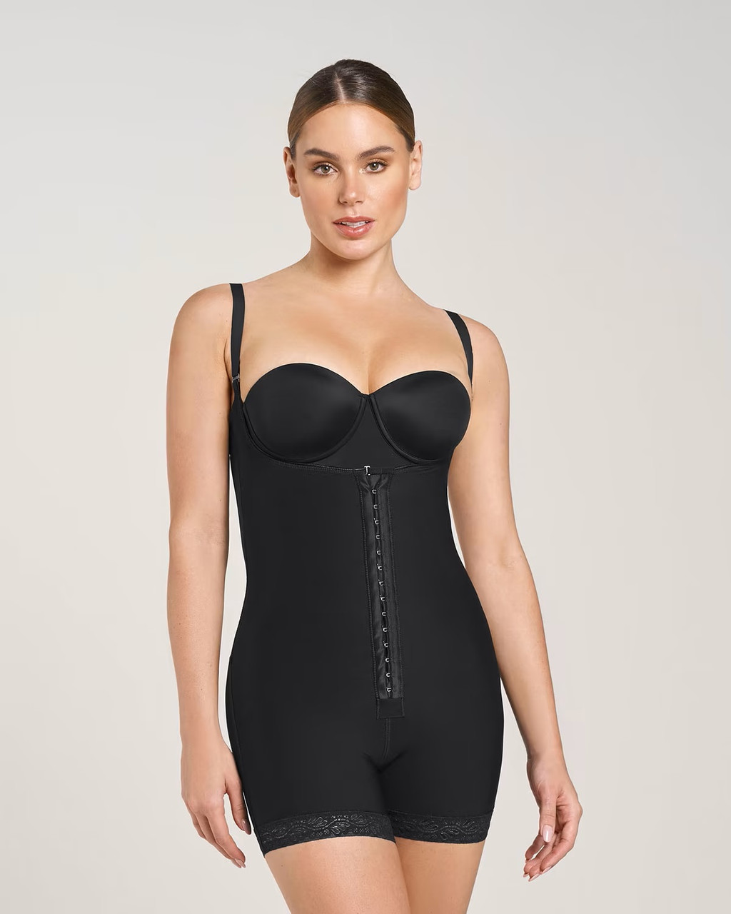 Leonisa 18513 Classic Bottom Firm Body Shaper Diagonal Hook-and-Eye