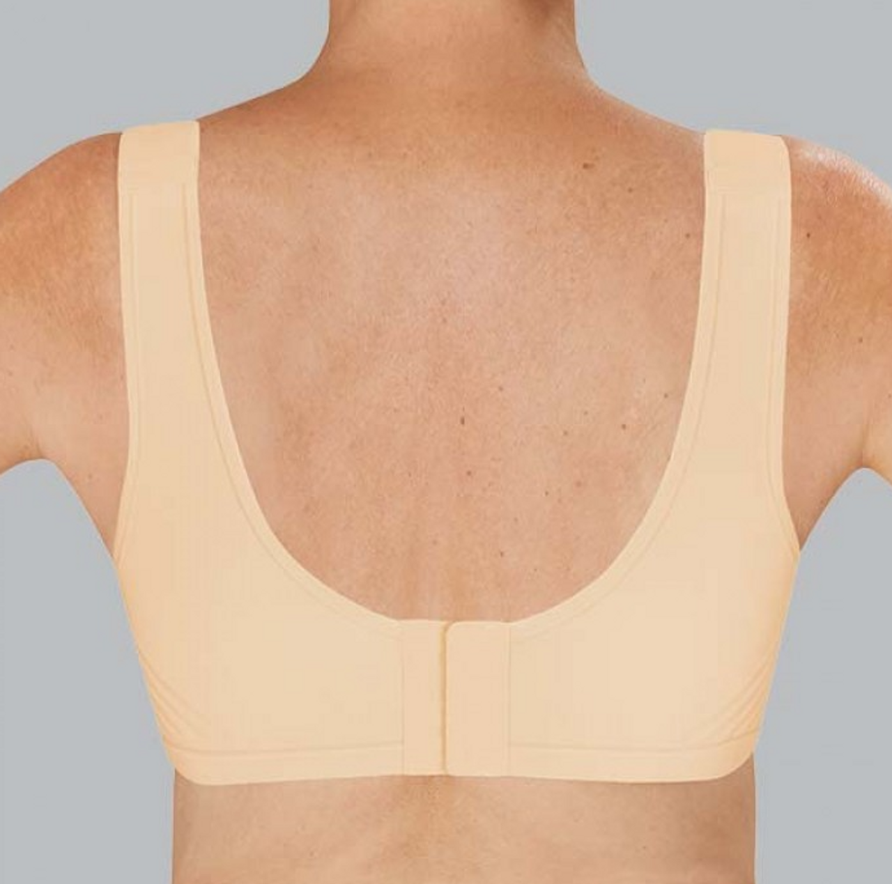 Amoena Lymph Flow Long Front Closure Soft Bra - White