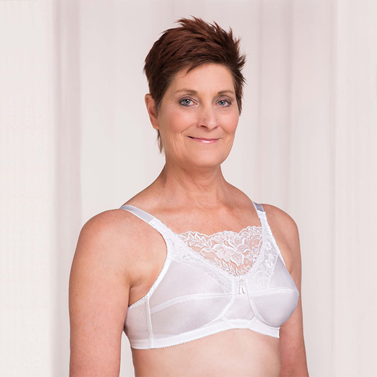 Lace Trim Mastectomy Camisole With Built-In Pocketed Bra With Sewn-In Foam  Cups, Adjustable Bra Straps - eMastectomy