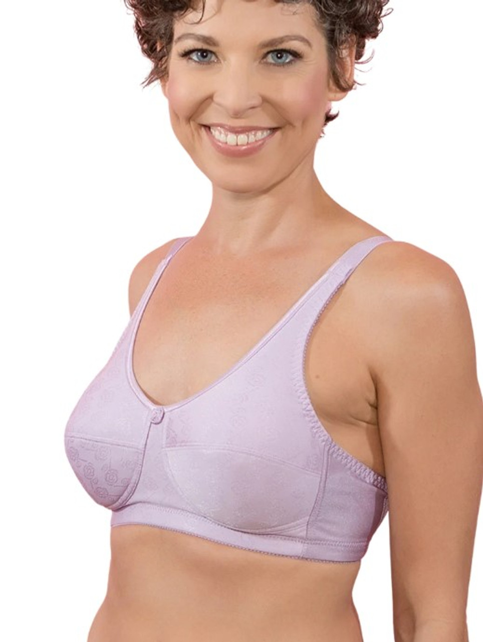 American Breast Care Mastectomy Bra Satin Trim T-Shirt Size 38D Rose at   Women's Clothing store