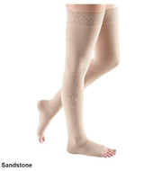 Mediven Comfort 497/498 Thigh High 30-40 mmHg, Open Toe w/ Lace Silicone Top Band