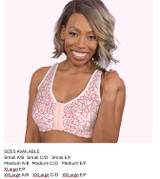 ABC 110 Hearts Print Leisure Front Closure Mastectomy Bra
