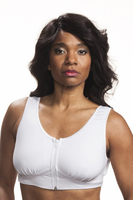 Wear Ease 903/904 Beth Post-Surgical Camisole - Front Zip, Adjustable, Soft  with 2 Removable Drain Tube Pouches