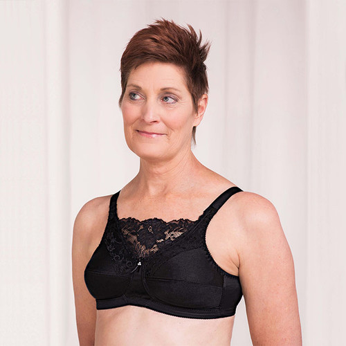 Nearly Me Lace Cami Soft Cup Mastectomy Bra Style 660 34B Black