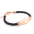 Lymphedema Alert Rose Gold Leather Bracelet