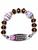 MD0358-PR Fuchsia Beaded Stainless Bracelet Lymphedema Alert! No BP IV