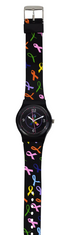 94725 Multi Cancer Awareness Ribbon Jelly Watch