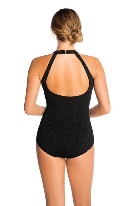krinkle long torso swimsuit