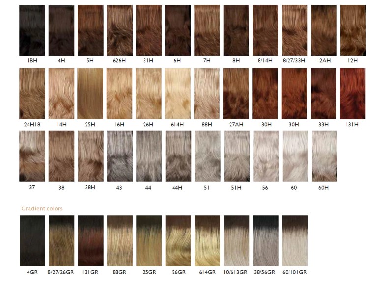 Henry Margu Wig Color Chart & Care Instructions