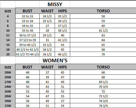 T.H.E. life & Topanga sizing chart