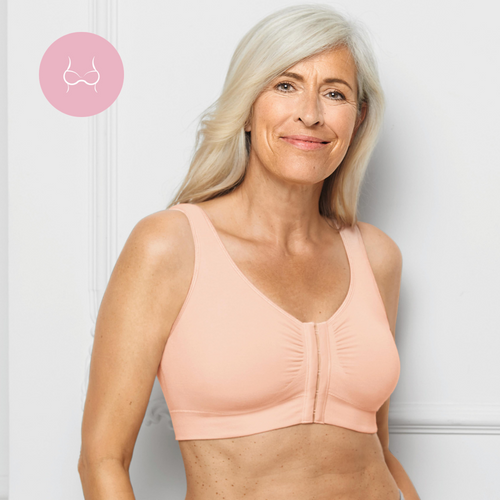 Clara Wire-free Front-Closure Mastectomy Mastectomy Bra - blush, Amoena  Canada