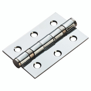 76 X 51 X 2 mm Ball Bearing Hinge C/W Matching W/Screws 8 X 1"-Chrome Plate