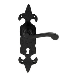 Fleur De Lys Lever On Backplate - Lock 57mm C/C