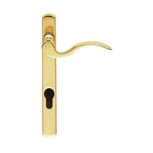 Scroll Lever On Narrowplate - Lock Euro Profile (92mm C/C)  Left Hand Blk (Black)