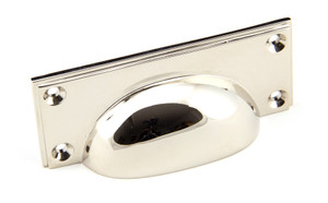 Polished Nickel Art Deco Drawer Pull
