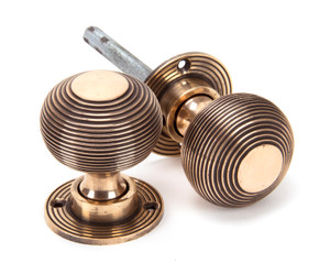 Polished Bronze Heavy Beehive Mortice/Rim Knob Set Polished Bronze Heavy Beehive Mortice/Rim Knob Set