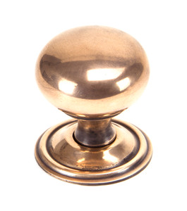 Polished Bronze Mushroom Cabinet Knob 38mm