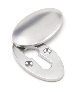 Satin Chrome Oval Escutcheon & Cover