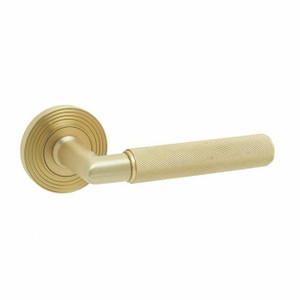 Piccadilly Lever On Round Rose Satin Brass Piccadilly Lever On Round Rose Satin Brass