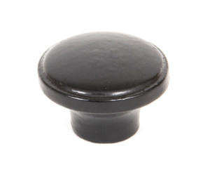 Black Ribbed Cabinet Knob