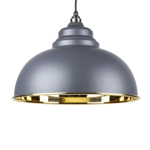 Dark Grey Smooth Brass Harborne Pendant