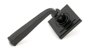 Black Avon Round Lever on Rose Set (Square) - U