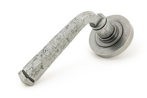 Pewter Avon Round Lever on Rose Set (Plain) - U