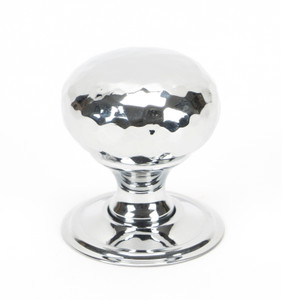Polished Chrome Hammered Mushroom Cabinet Knob 32mm
