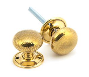 Aged Brass Hammered Mushroom Mortice/Rim Knob Set Aged Brass Hammered Mushroom Mortice/Rim Knob Set