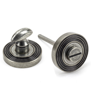 Pewter Round Thumbturn Set (Beehive)