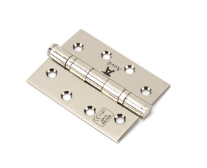 Polished Nickel 4" Ball Bearing Butt Hinge (pair) ss