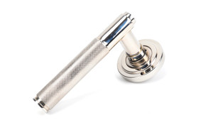 Polished Nickel Brompton Lever on Rose Set (Art Deco) Polished Nickel Brompton Lever on Rose Set (Art Deco)