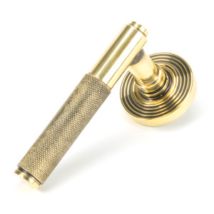 Aged Brass Brompton Lever on Rose Set (Beehive) - Unsprung Aged Brass Brompton Lever on Rose Set (Beehive) - Unsprung