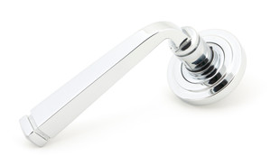 Polished Chrome Avon Round Lever on Rose Set (Art Deco) Polished Chrome Avon Round Lever on Rose Set (Art Deco)