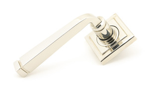 Polished Nickel Avon Round Lever on Rose Set (Square) Polished Nickel Avon Round Lever on Rose Set (Square)