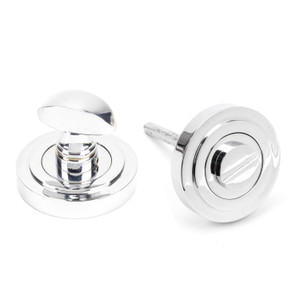 Polished Chrome Round Thumbturn Set (Art Deco) Polished Chrome Round Thumbturn Set (Art Deco)