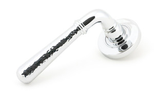 Pol. Chrome Hammered Newbury Lever on Rose Set (Plain) - Unsprung