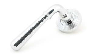 Pol. Chrome Hammered Newbury Lever on Rose Set (Beehive) - Unsprung