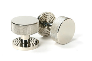 Polished Nickel Brompton Mortice/Rim Knob Set (Beehive) Polished Nickel Brompton Mortice/Rim Knob Set (Beehive)