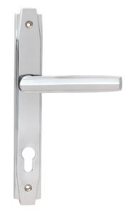 Polished Chrome Art Deco Slimline Lever Espag. Lock Set Polished Chrome Art Deco Slimline Lever Espag. Lock Set